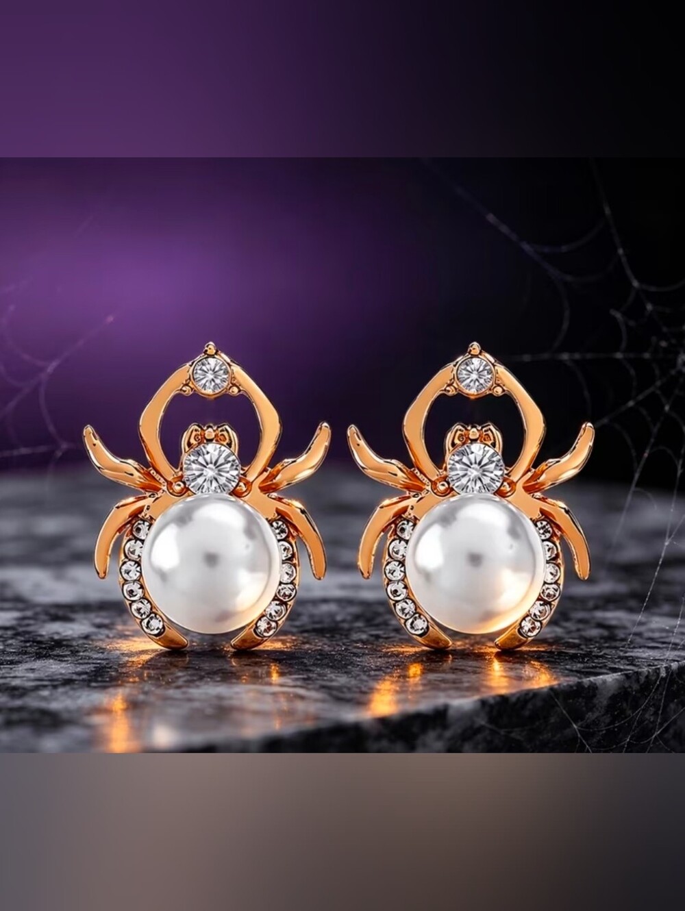 $8 Each Or Bundle 5/$20 Rose Gold Pearl Spider Stud Earrings